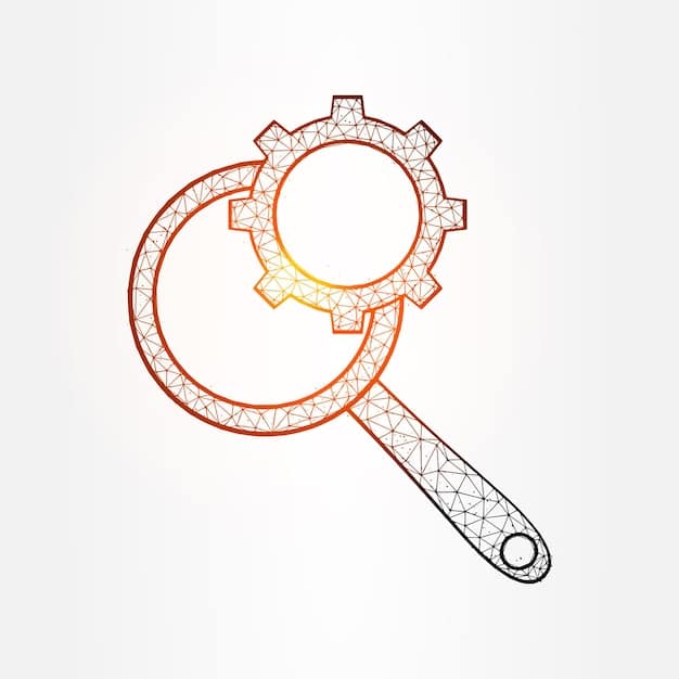 A stylized depiction of a magnifying glass focusing on a series of interconnected gears, symbolizing the process of uncovering hidden opportunities in the market. The image uses bright, contrasting colors to draw attention to the essential elements.