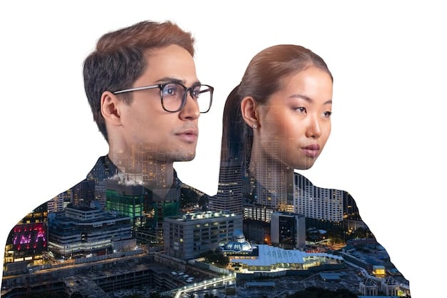 A split image showing, on one side, advanced technology like AI and drones, and on the other side, political conflicts and protests. The contrast illustrates the impact of technology on geopolitical events.