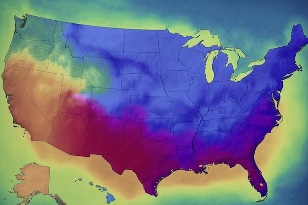 A heat map of the United States, with different states shaded in varying colors to represent the relative cost of home insurance premiums. States with higher premiums are shaded in red and orange, while states with lower premiums are shaded in green and blue.