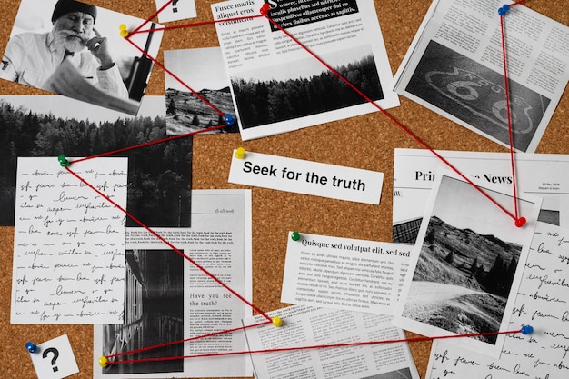 A collage of news headlines and social media posts discussing the alleged 50% increase in IRS audits, with annotations highlighting sources and fact-checking results.