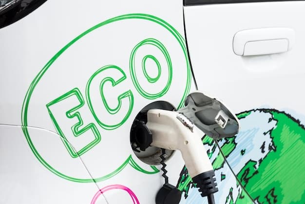 A close-up shot of an EPA regulation document highlighting the section on emission standards for vehicles, with an electric car subtly featured in the background to emphasize the connection.