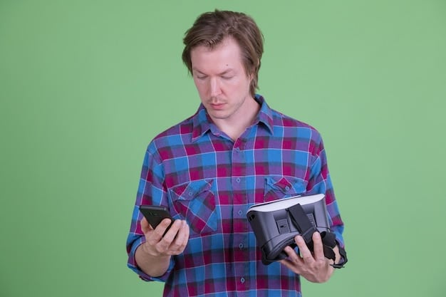 An image of a person holding a smartphone, looking skeptical while viewing news headlines related to tax changes. The background includes crossed-out misinformation symbols.