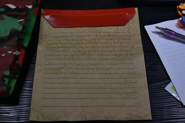 A close-up photograph of a document, partially visible, with handwritten notes and highlighted sections. The document appears to be a draft or working paper. Overlaid on the image are virtual lines and arrows pointing to specific sections, as if someone is actively analyzing the text. The background is blurred to focus attention on the document.