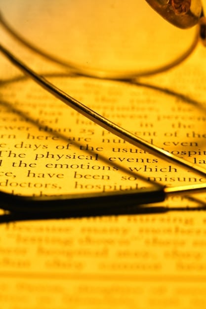 A close-up shot of a finding aid document with archival terms highlighted in yellow, along with handwritten notes explaining the terms in simple language.