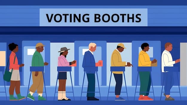 A diverse group of people casting their ballots at a modern polling place, illustrating inclusive voting.