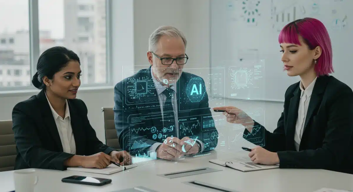 Experts collaborating on AI policy and ethical guidelines