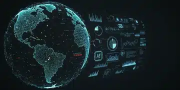 Global network optimized by AI with predictive analytics overlay