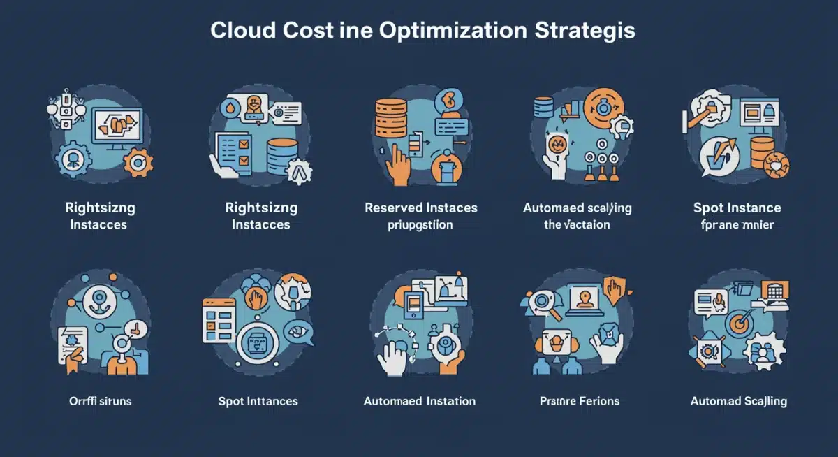 Infographic detailing cloud cost optimization strategies for businesses.