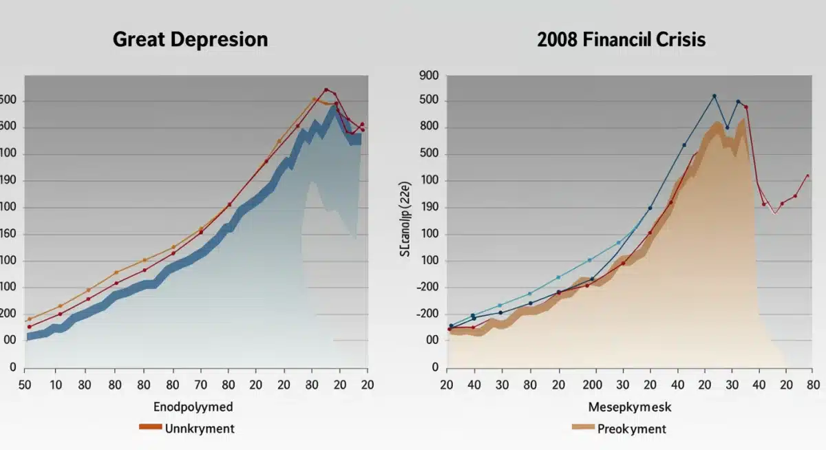 Economic indicators comparison: Great Depression, 2008 Financial Crisis, and 2025 outlook