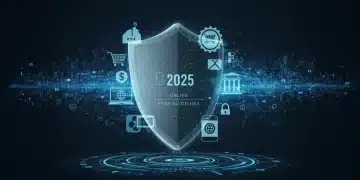 Digital shield protecting online users from cyber threats, representing FTC 2025 guidelines