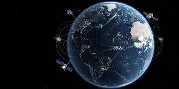 Global satellite internet network connecting the United States in 2025