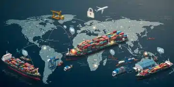 Global supply chain network with federal oversight, symbolizing enhanced resilience