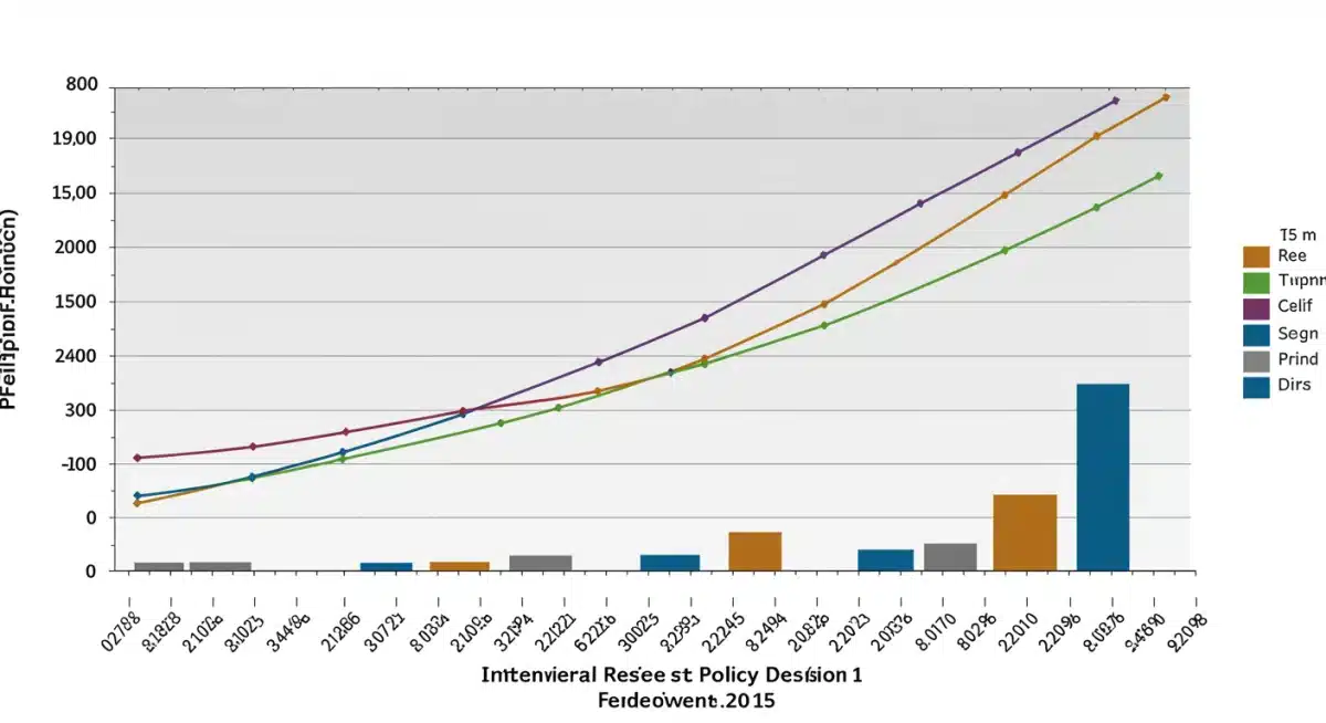 Chart correlating inflation, unemployment, and Federal Reserve policy decisions over three decades.