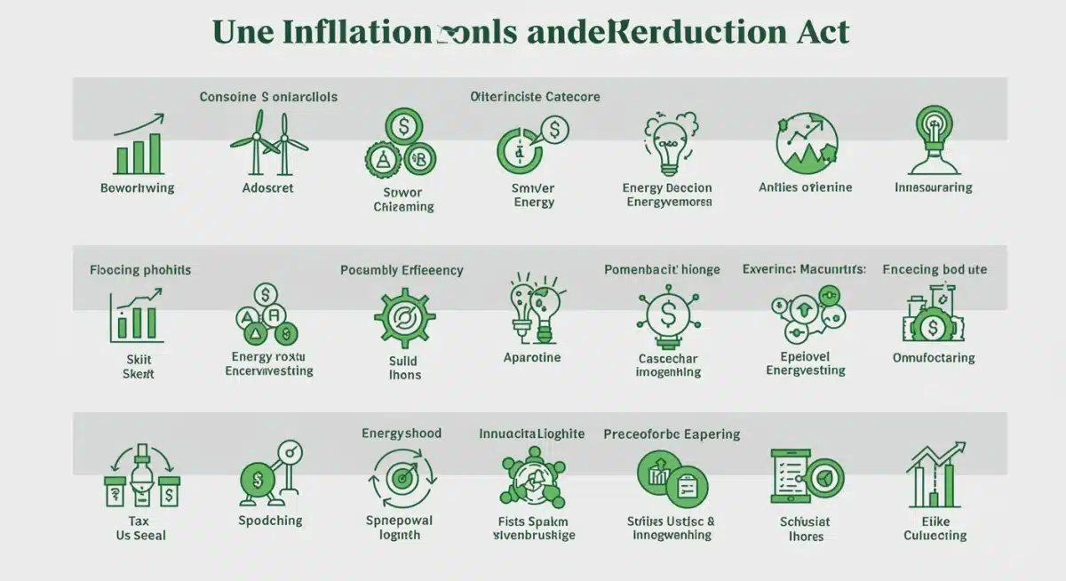 Infographic detailing Inflation Reduction Act tax credit categories for businesses