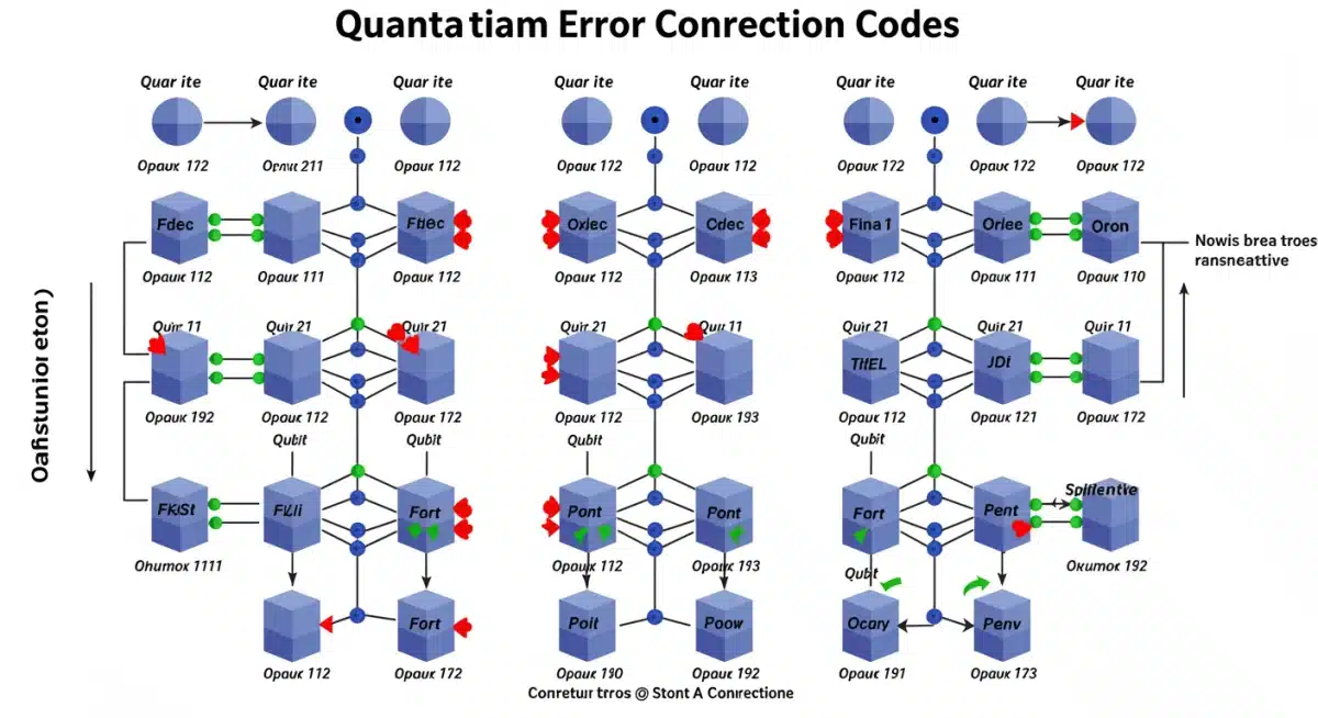 Diagram of quantum error correction codes in action