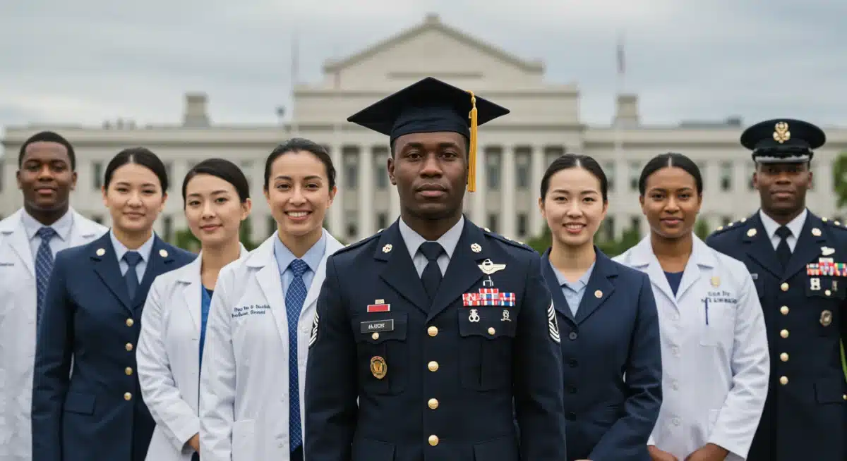 Professionals from defense, healthcare, and education sectors discussing budget impacts.