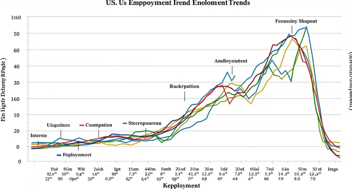 Graph showing historical US employment trends during technological revolutions