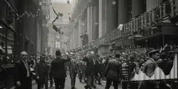 1929 Stock Market Crash: Navigating 2025 Economic Volatility Wall Street chaos during 1929 crash, traders, ticker tape, forecasting 2025 economic volatility