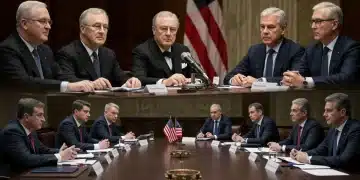 Leaders at Yalta Conference, symbolizing post-WWII global order and its lasting impact on US foreign policy.